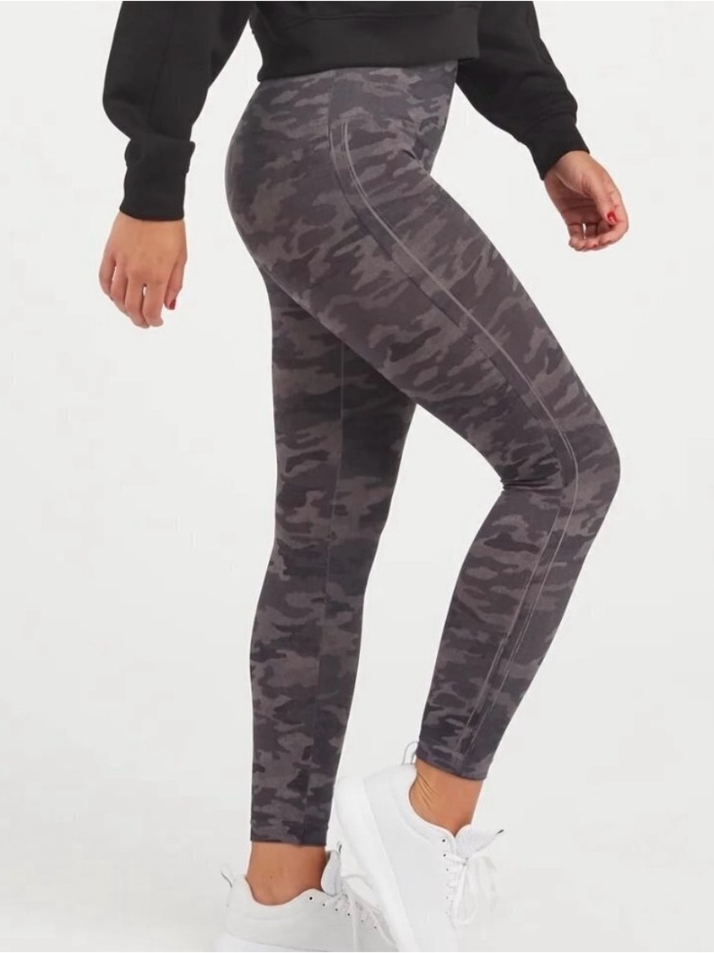 SPANX Gray look at me now Camo High-Waist Leggings